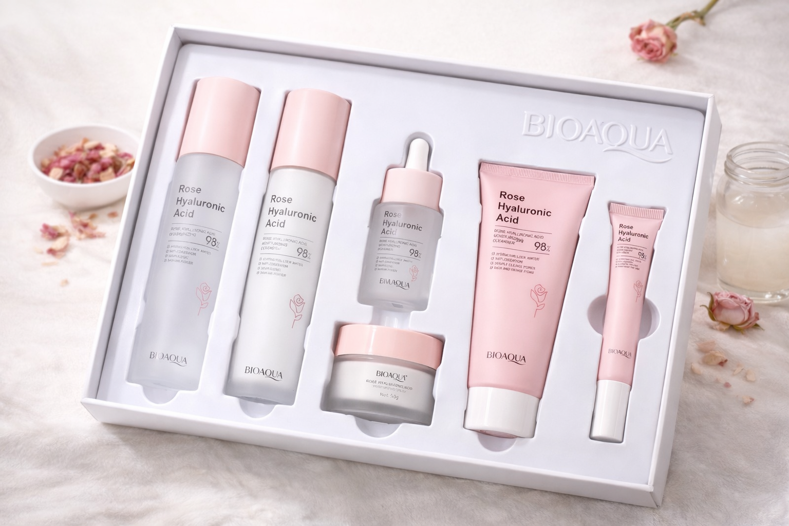 Kit rosas y acido hialurónico Bioaqua
